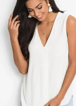 bonprix Nachhaltigere Materialien|Shirts & Tops^Top aus softem Viskose-Mix wollweiß
