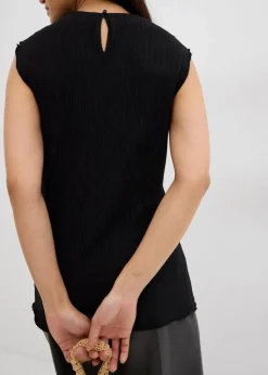 bonprix Shirts & Tops^Top aus strukturiertem Crinkle schwarz