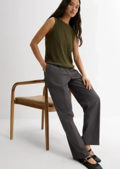 bonprix Shirts & Tops^Top aus strukturiertem Crinkle dunkeloliv