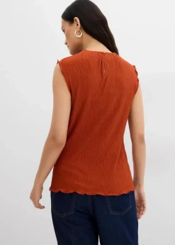 bonprix Shirts & Tops^Top aus strukturiertem Crinkle rostbraun