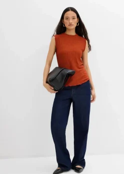 bonprix Shirts & Tops^Top aus strukturiertem Crinkle rostbraun