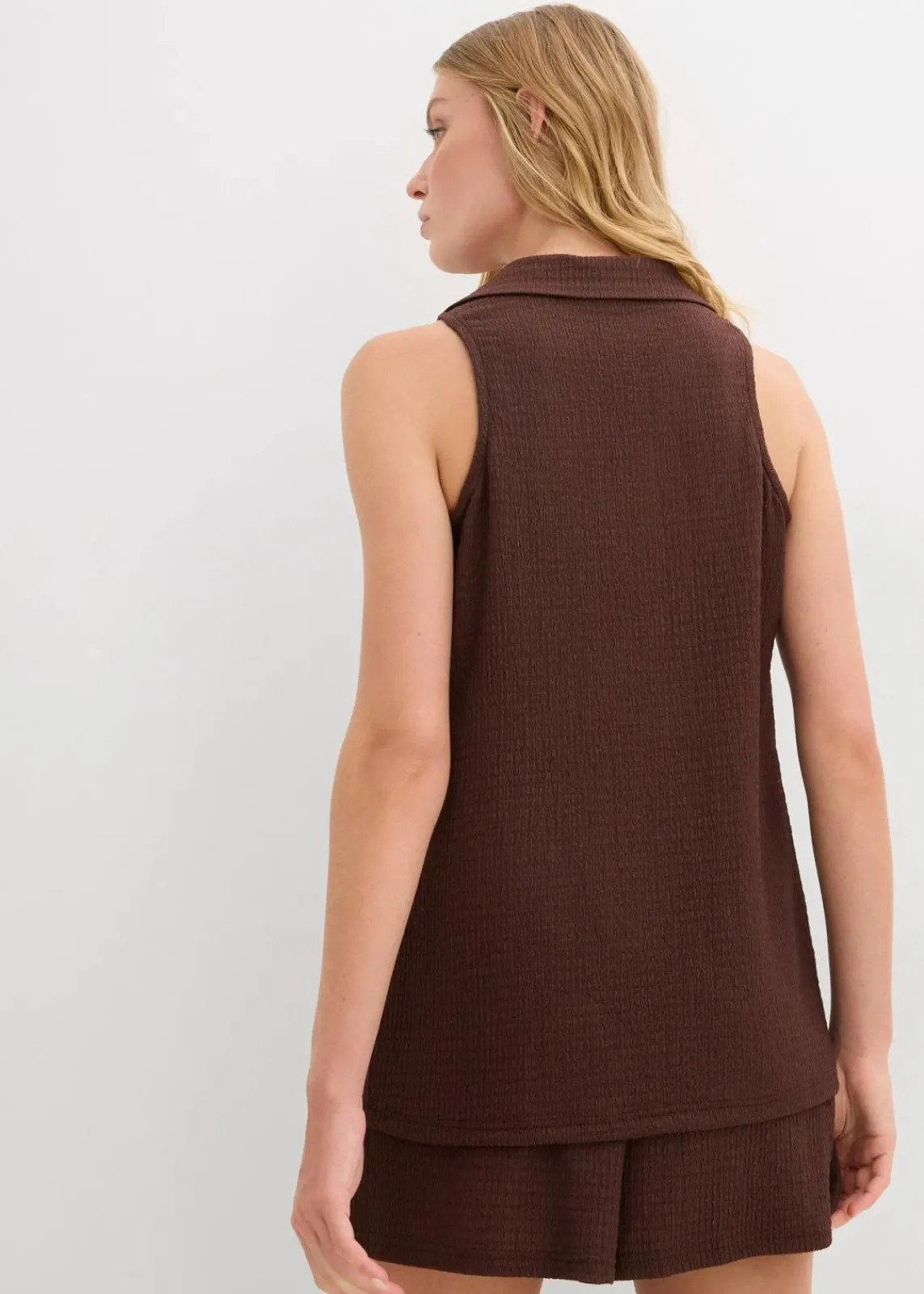 bonprix Shirts & Tops^Top aus strukturiertem Crêpe terrabraun