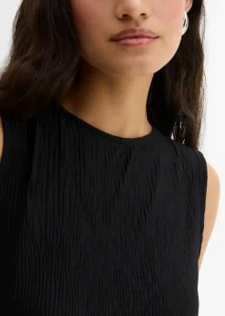 bonprix Shirts & Tops^Top aus strukturiertem Crinkle schwarz