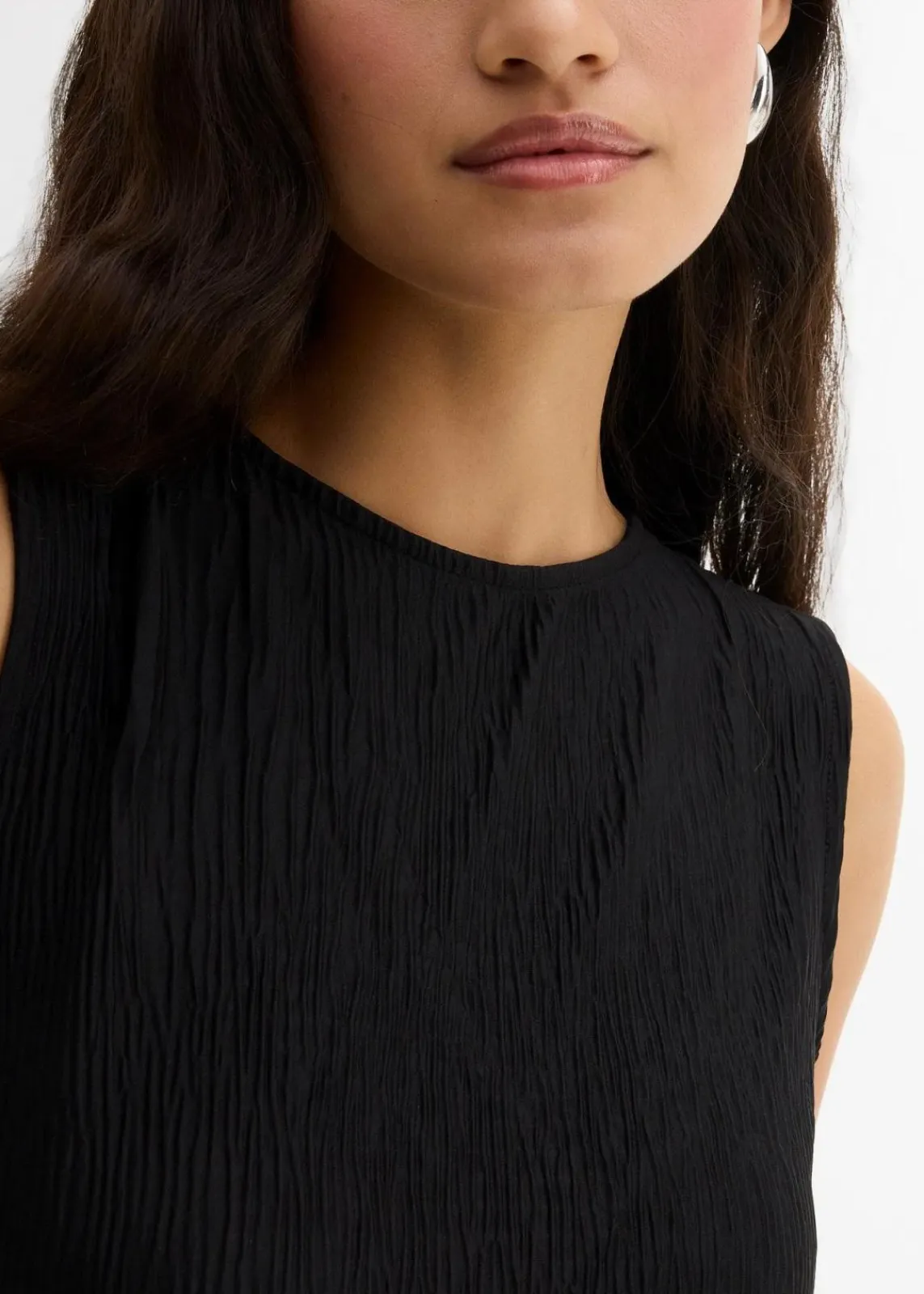 bonprix Shirts & Tops^Top aus strukturiertem Crinkle schwarz