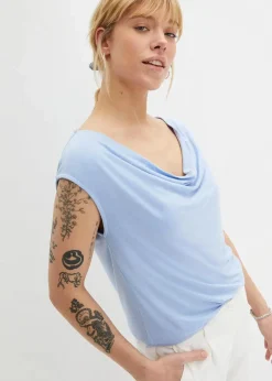 bonprix Shirts & Tops|Nachhaltigere Materialien^Top aus Viskose-Mix perlblau