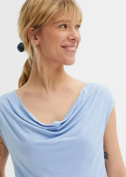 bonprix Shirts & Tops|Nachhaltigere Materialien^Top aus Viskose-Mix perlblau