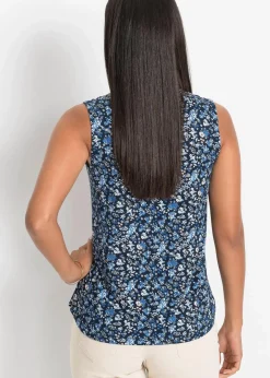 bonprix Shirts & Tops|Nachhaltigere Materialien^Top aus Viskose-Mix blau geblümt