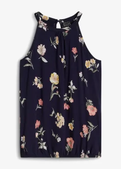 bonprix Shirts & Tops|Nachhaltigere Materialien^Top aus Viskose-Mix blau geblümt