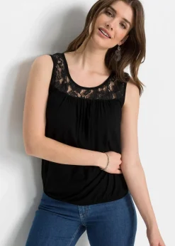 bonprix Shirts & Tops|Nachhaltigere Materialien^Top aus Viskose-Mix schwarz