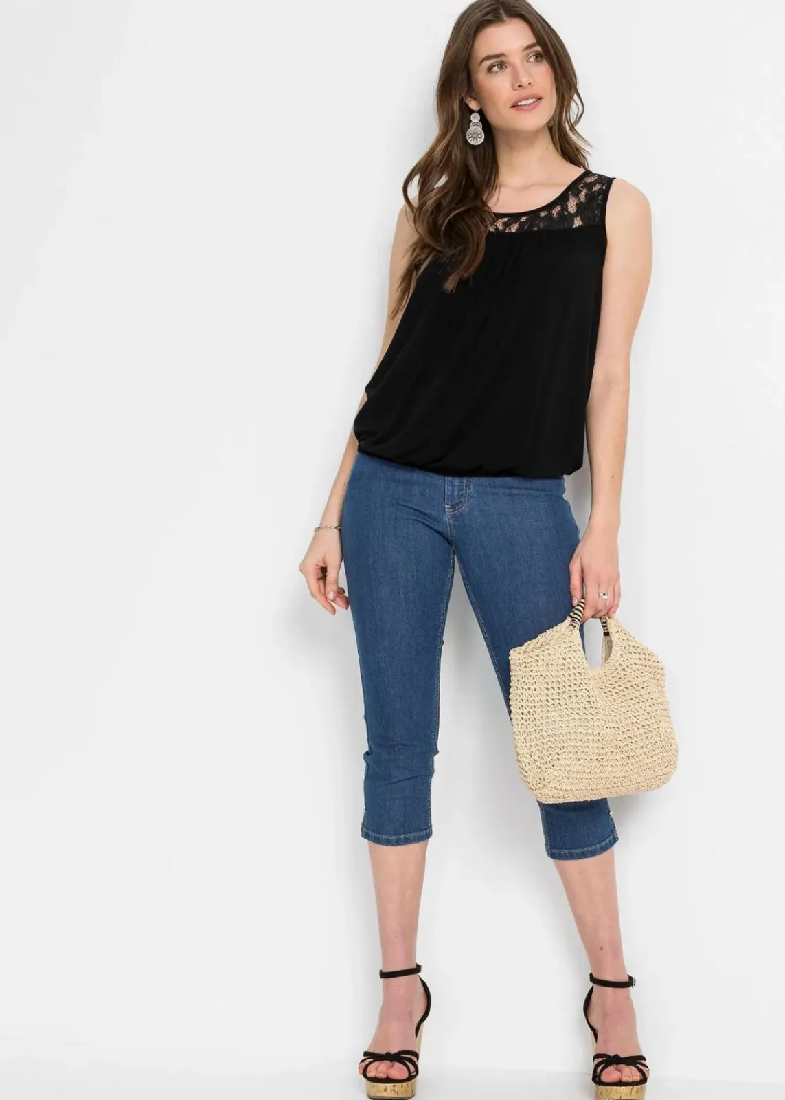 bonprix Shirts & Tops|Nachhaltigere Materialien^Top aus Viskose-Mix schwarz