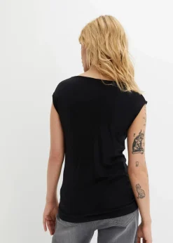 bonprix Nachhaltigere Materialien|Shirts & Tops^Top aus Viskose-Mix schwarz
