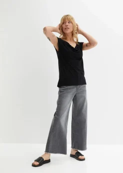 bonprix Nachhaltigere Materialien|Shirts & Tops^Top aus Viskose-Mix schwarz
