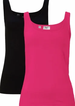 bonprix Bekleidung·Röcke|Basics^Top (2er Pack) hibiskuspink + schwarz