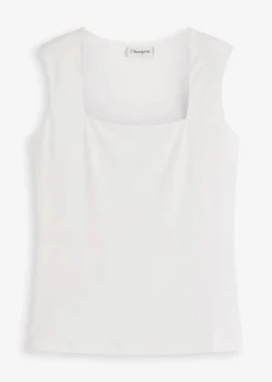 bonprix Shirts & Tops^Top mit Careé Ausschnitt wollweiß