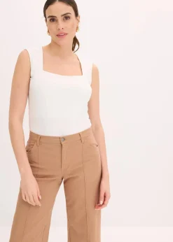 bonprix Shirts & Tops^Top mit Careé Ausschnitt wollweiß