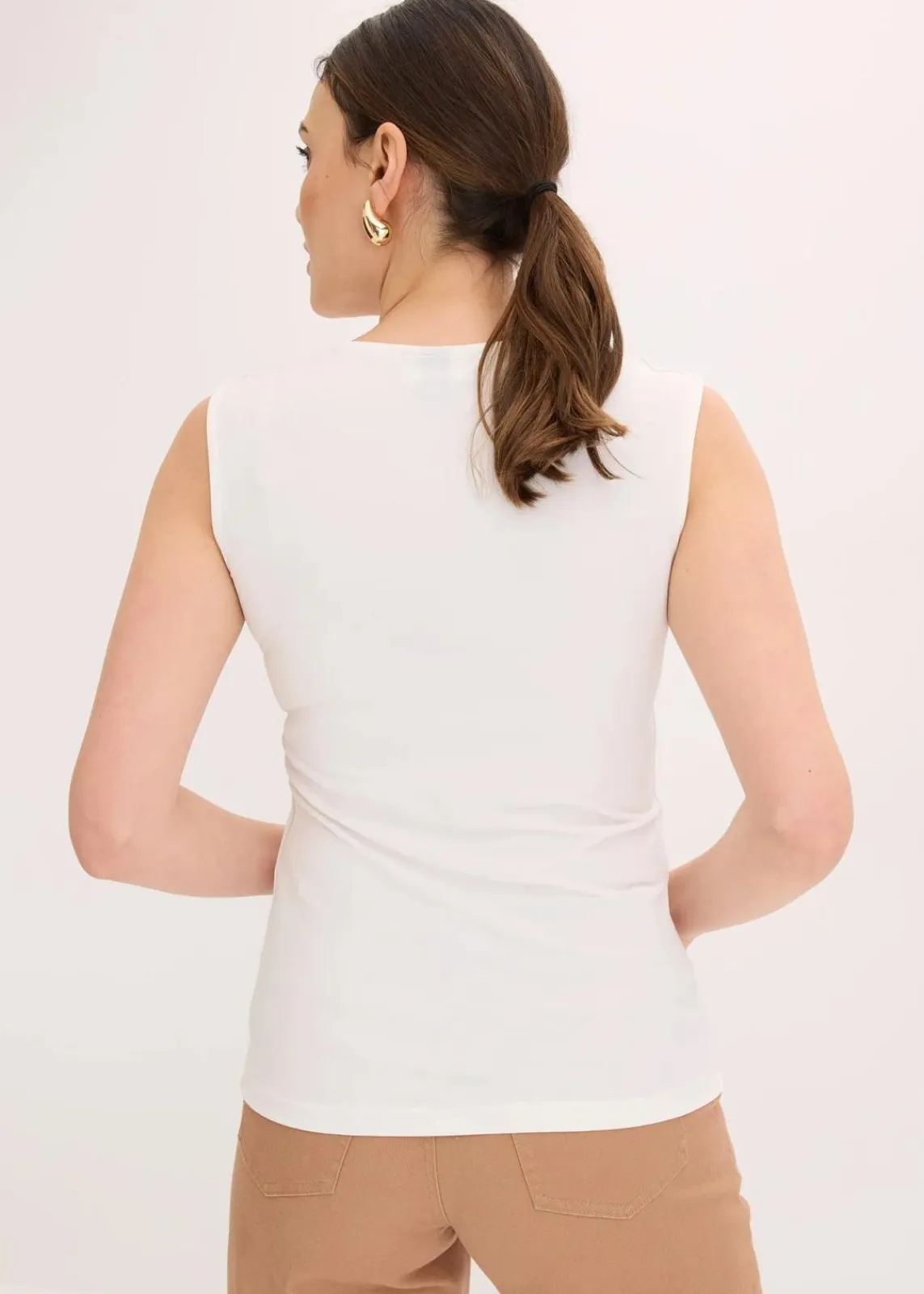 bonprix Shirts & Tops^Top mit Careé Ausschnitt wollweiß