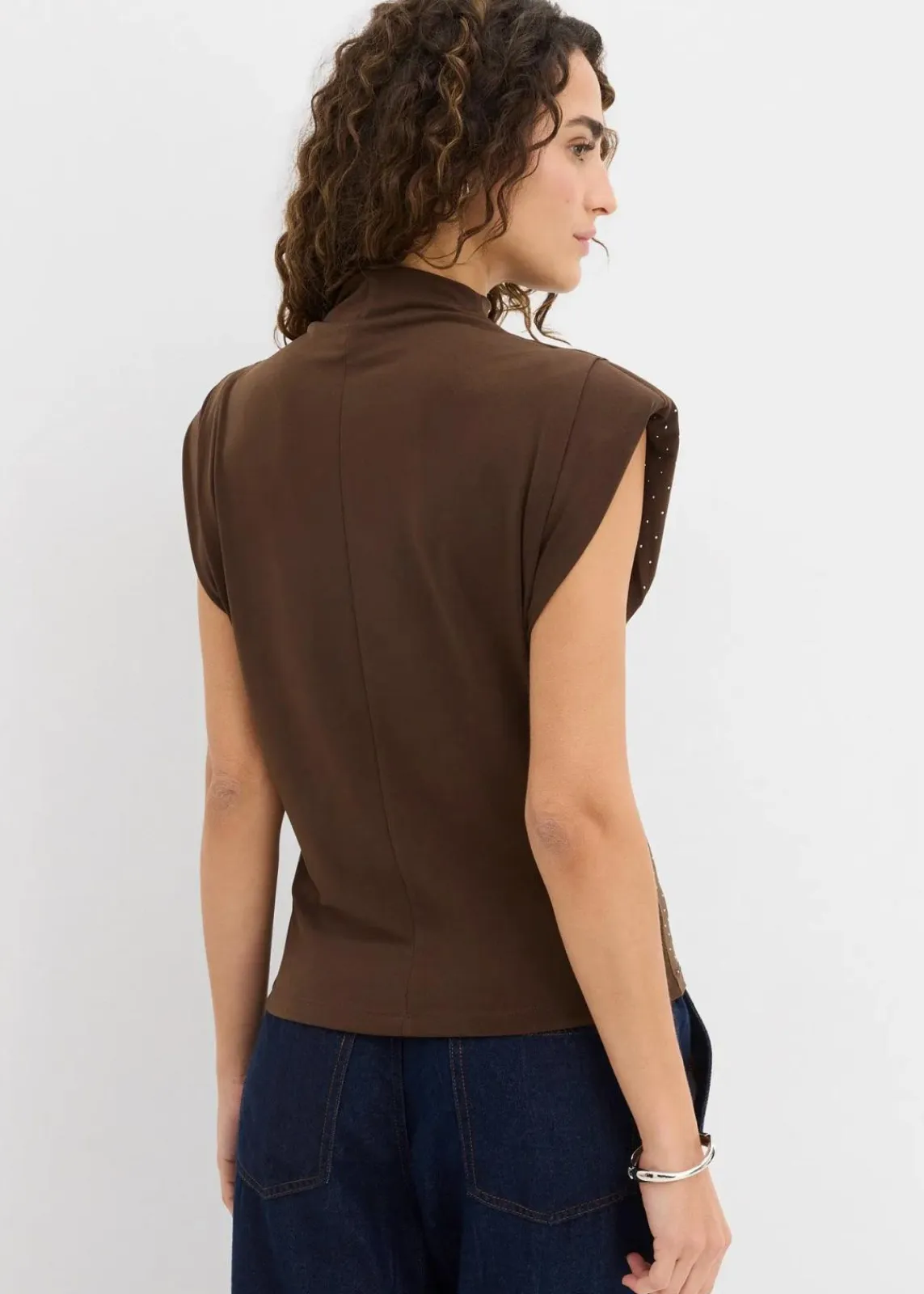 bonprix Shirts & Tops^Top mit Glitzersteinen braun