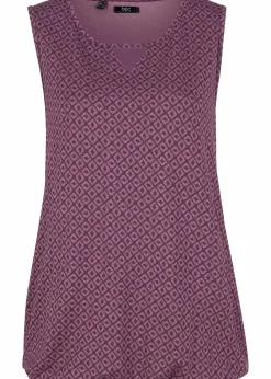 bonprix Shirts & Tops|Nachhaltigere Materialien^Top mit Gummizug holunderbeere bedruckt