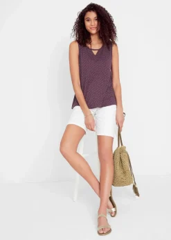 bonprix Shirts & Tops|Nachhaltigere Materialien^Top mit Gummizug holunderbeere bedruckt