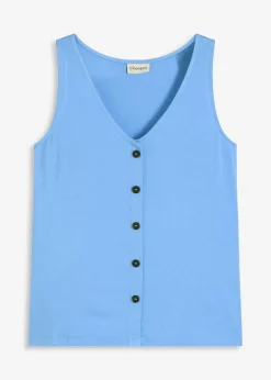 bonprix Shirts & Tops^Top mit Knopfleiste mittelblau