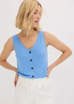 bonprix Shirts & Tops^Top mit Knopfleiste mittelblau
