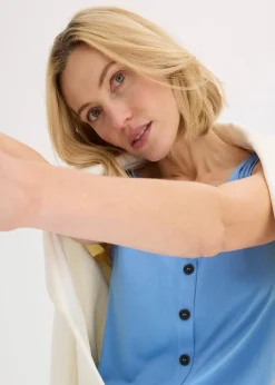 bonprix Shirts & Tops^Top mit Knopfleiste mittelblau