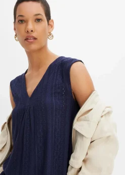bonprix Shirts & Tops^Top mit Lochstickerei dunkelblau