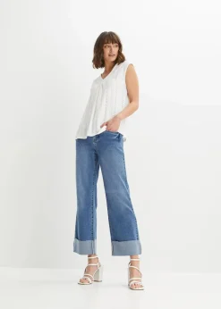 bonprix Shirts & Tops^Top mit Lochstickerei weiss
