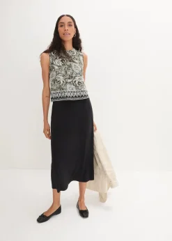 bonprix Shirts & Tops|Nachhaltigere Materialien^Top mit Muster aus Viskose dunkeloliv paisley