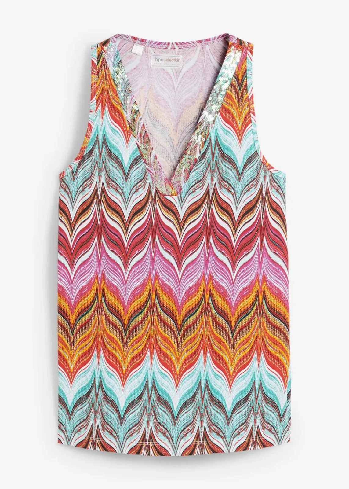 bonprix Shirts & Tops^Top mit Pailetten bunt bedruckt