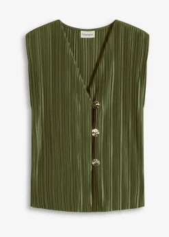 bonprix Shirts & Tops^Top mit Plissee dunkelkhaki