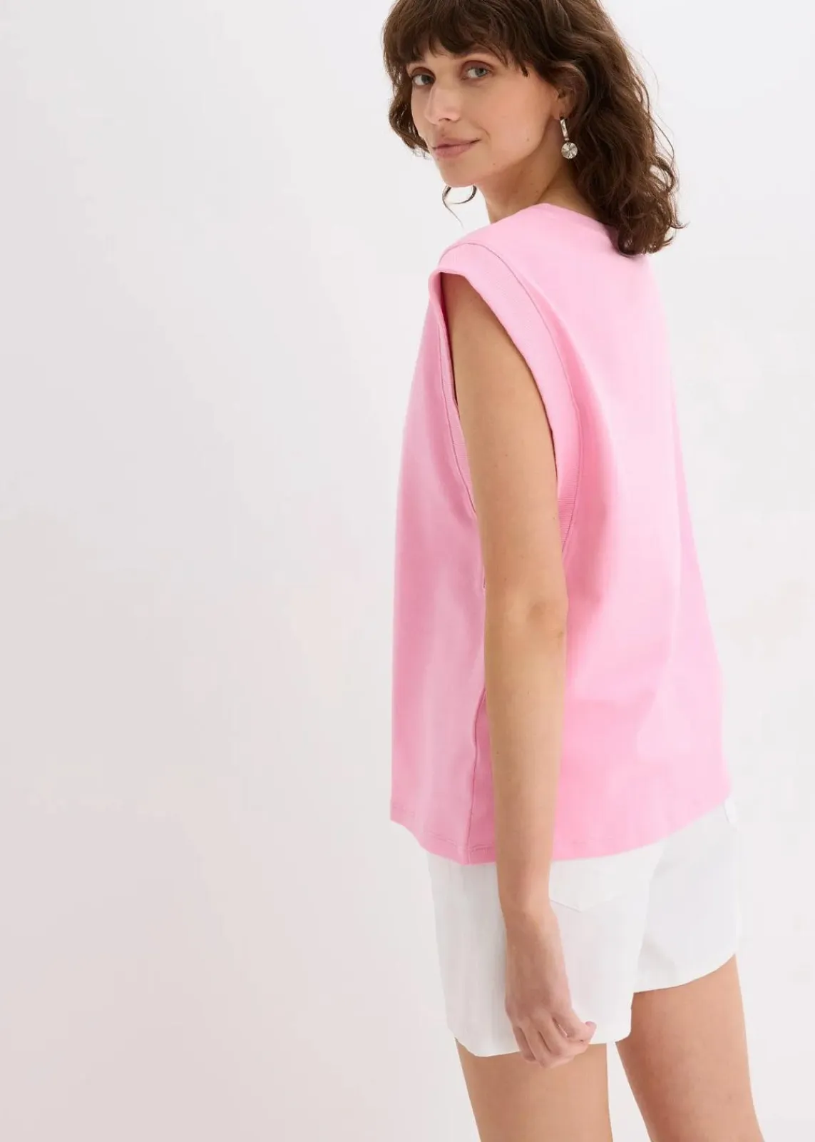 bonprix Shirts & Tops^Top mit Ripp-Einsatz am Ärmel rosa