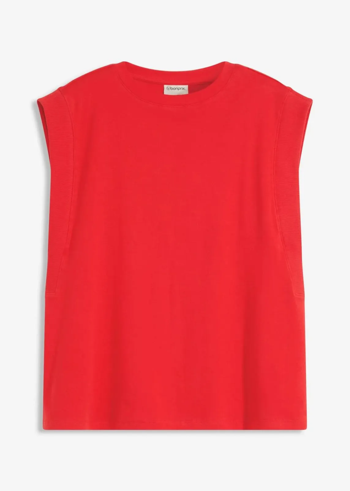 bonprix Shirts & Tops^Top mit Ripp-Einsatz am Ärmel erdbeere