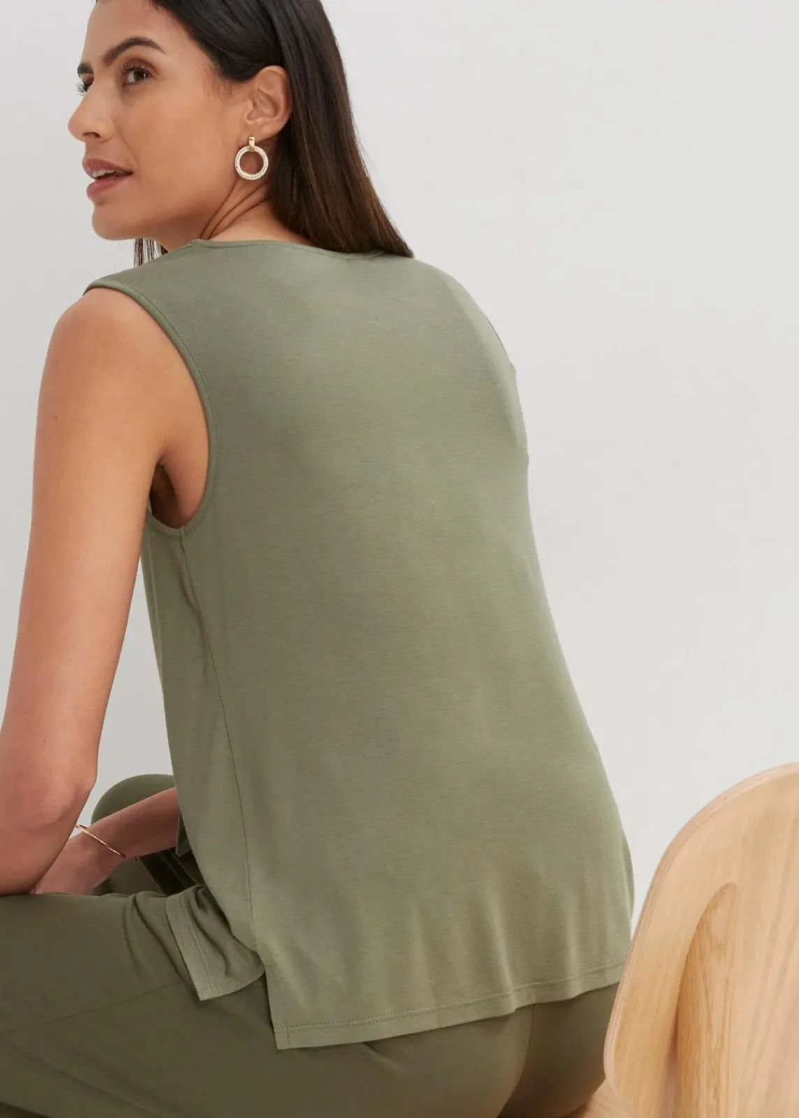 bonprix Shirts & Tops^Top mit Schluppe dunkeloliv