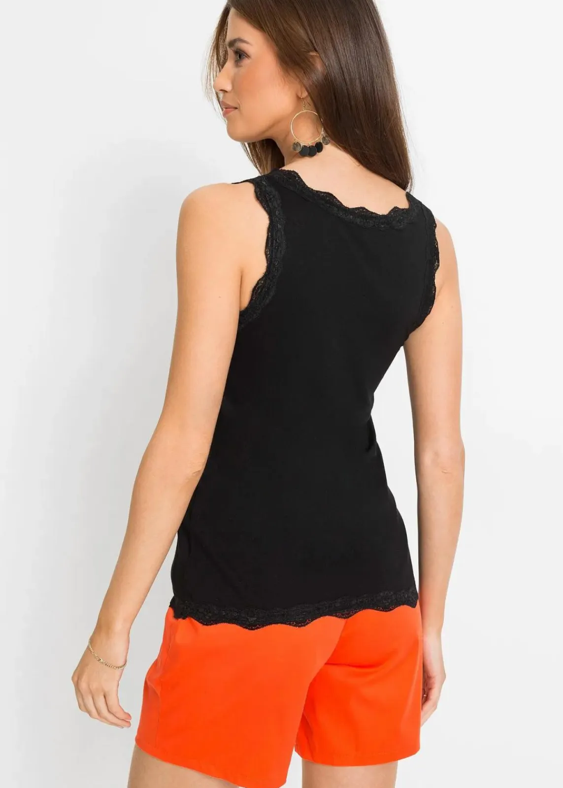 bonprix Shirts & Tops^Top mit Spitze (2er-Pack) schwarz + wollweiß