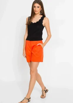 bonprix Shirts & Tops^Top mit Spitze (2er-Pack) schwarz + wollweiß