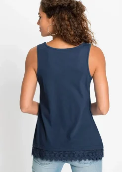 bonprix Shirts & Tops^Top mit Spitze (2er-Pack) jeansblau + dunkelblau