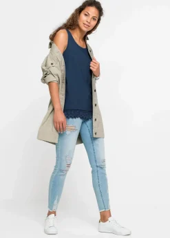 bonprix Shirts & Tops^Top mit Spitze (2er-Pack) jeansblau + dunkelblau