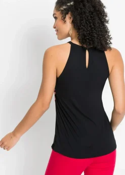 bonprix Shirts & Tops|Nachhaltigere Materialien^Top mit Stickerei schwarz