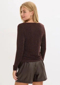 bonprix Shirts & Tops^Top mit Wasserfallausschnitt dunkelbraun