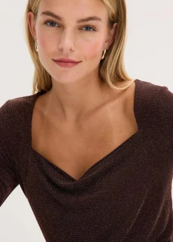 bonprix Shirts & Tops^Top mit Wasserfallausschnitt dunkelbraun