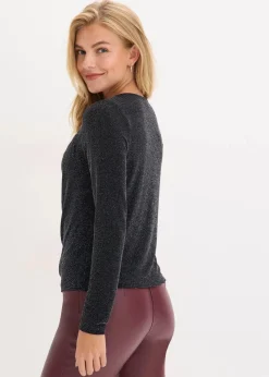 bonprix Shirts & Tops^Top mit Wasserfallausschnitt schwarz
