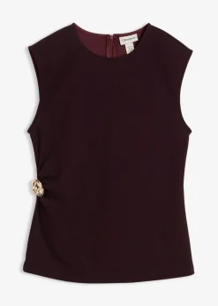 bonprix Shirts & Tops^Top mit Zierschnalle aus Crepe weinrot