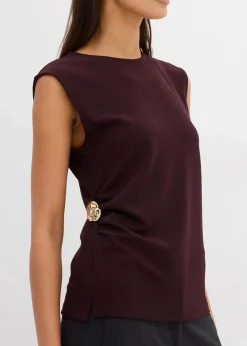 bonprix Shirts & Tops^Top mit Zierschnalle aus Crepe weinrot