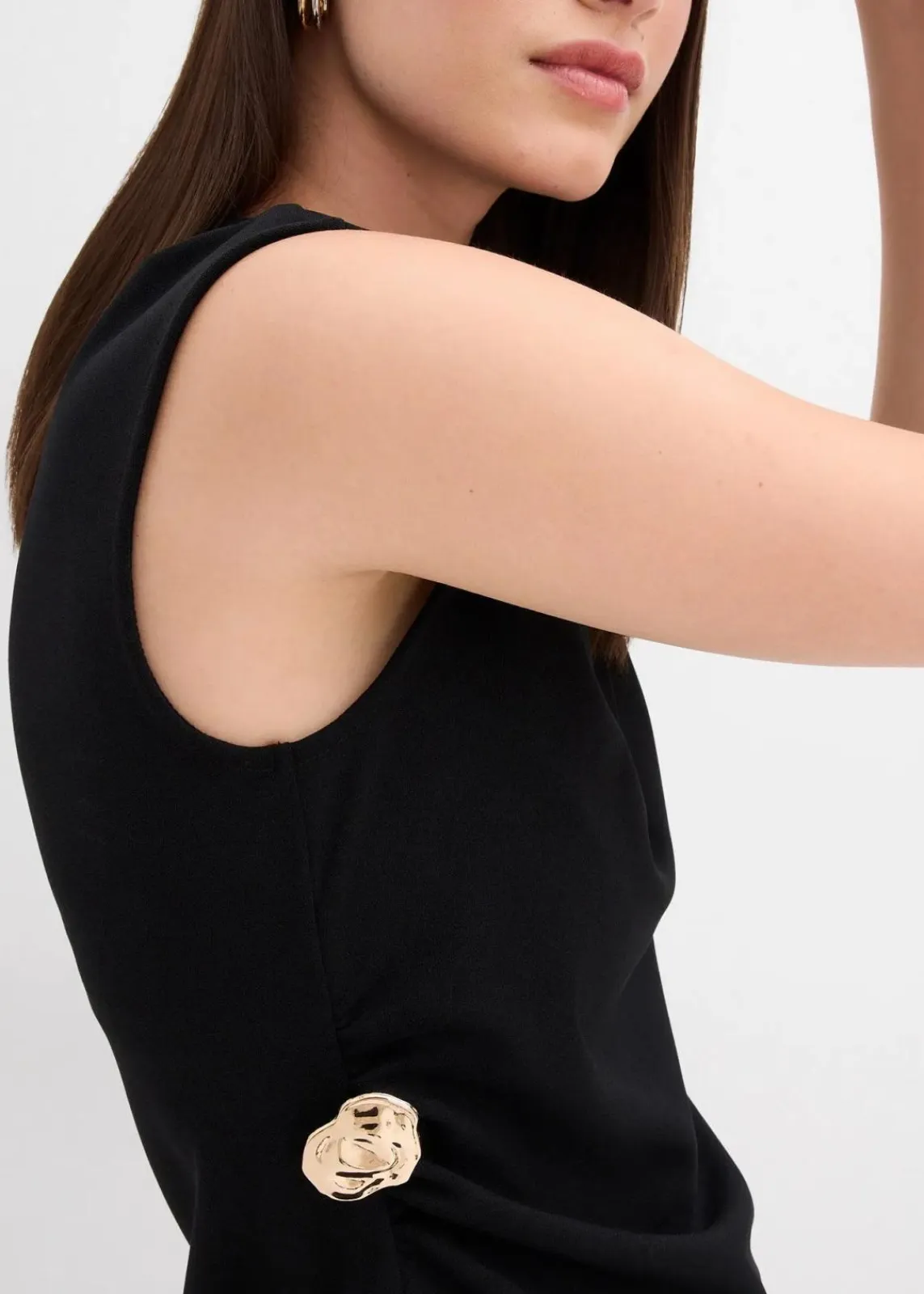 bonprix Shirts & Tops^Top mit Zierschnalle aus Crepe schwarz
