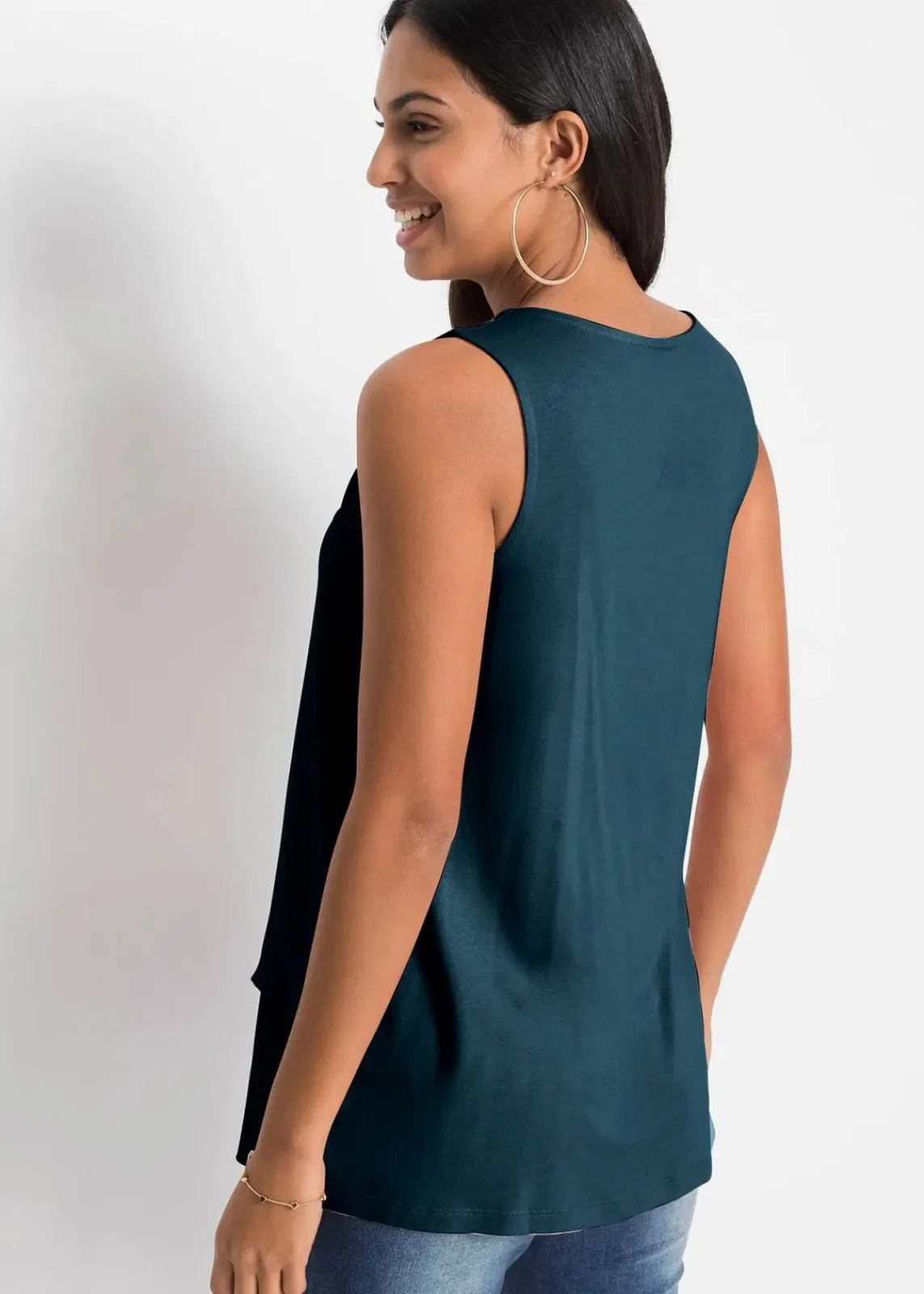 bonprix Shirts & Tops|Blusen & Tuniken^Top mit Zipper aus nachhaltige Viskose blaupetrol
