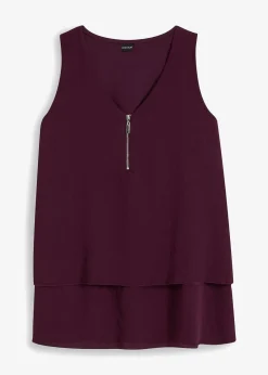 bonprix Shirts & Tops|Blusen & Tuniken^Top mit Zipper aus nachhaltige Viskose holunderbeere