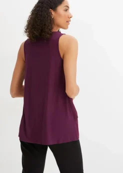 bonprix Shirts & Tops|Blusen & Tuniken^Top mit Zipper aus nachhaltige Viskose holunderbeere