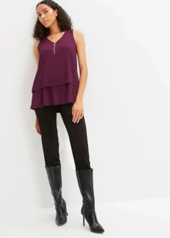 bonprix Shirts & Tops|Blusen & Tuniken^Top mit Zipper aus nachhaltige Viskose holunderbeere