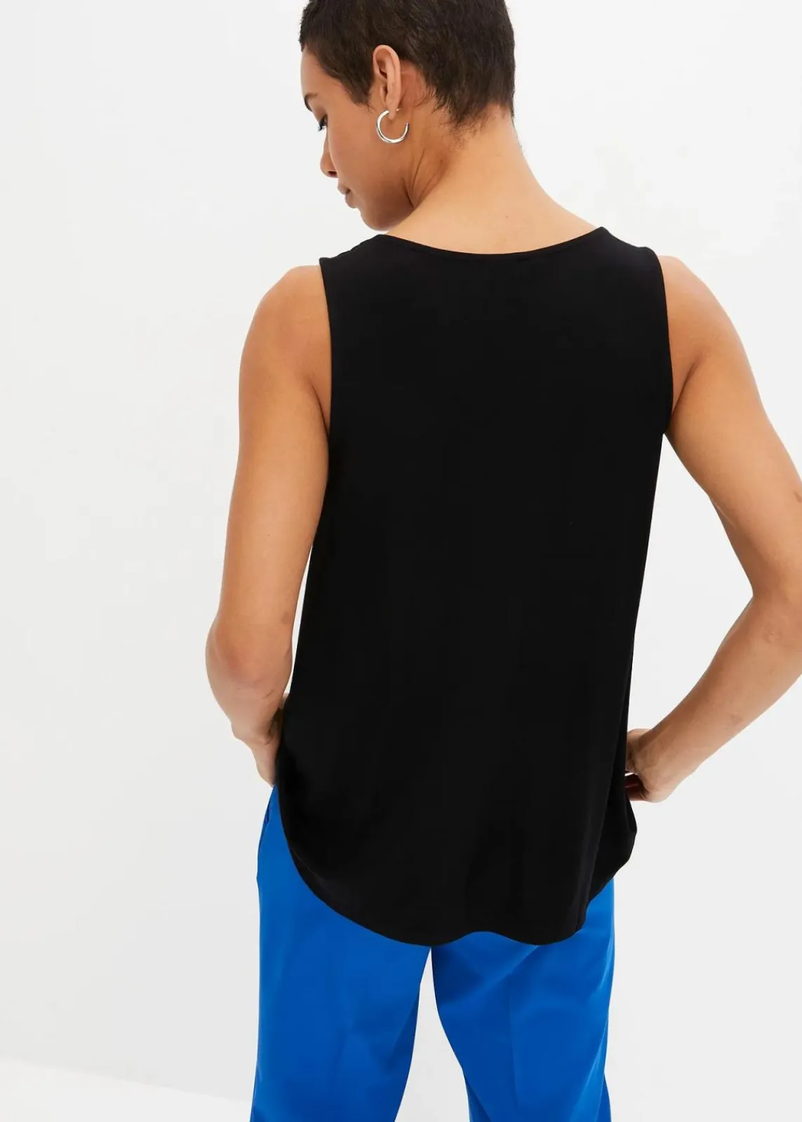 bonprix Blusen & Tuniken|Shirts & Tops^Top mit Zipper aus nachhaltige Viskose schwarz